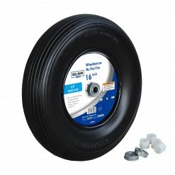 Various Brands 16 Inch No Flat Wheelbarrow Tire with Universal Bearing Kit - 66008 - Carts & Wheelbarrows