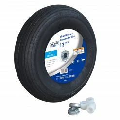 Various Brands 13 Inch Pneumatic Wheelbarrow Tire with Universal Bearing Kit - 66005 - Tires & Wheels