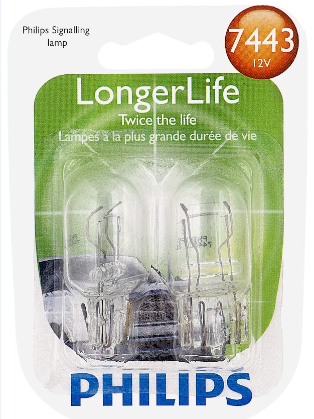 Phillips 7443 LongerLife Mini Bulb 7443LLB2 - Automotive Lighting