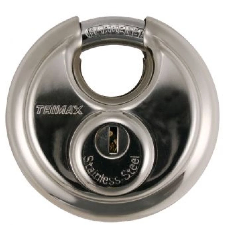 TRIMAX Stainless Steel 70mm Round Pad Lock - 10mm Shackle TRP170 - Hitches