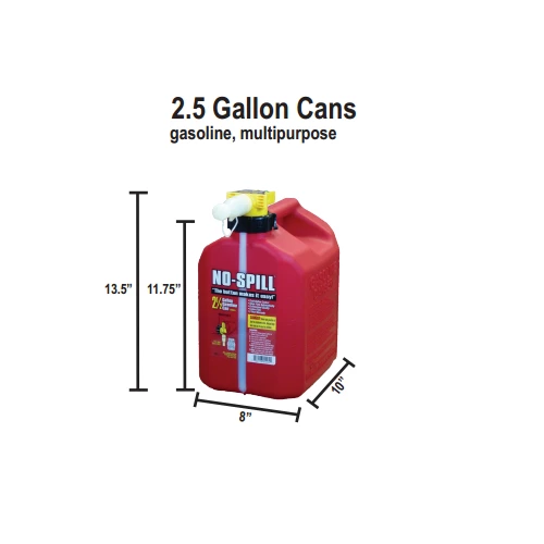 No-Spill No Spill Fuel Can, 2.5 Gallon Capacity - NOSPILLCAN 2.5 - Fluids - Image 2