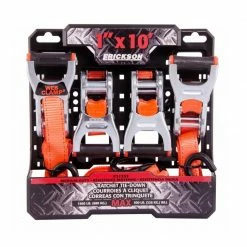 Erickson Mfg. 1" x 10' Ratcheting Tie-Down with Web Clamp 1500lb. 31352 - Towing