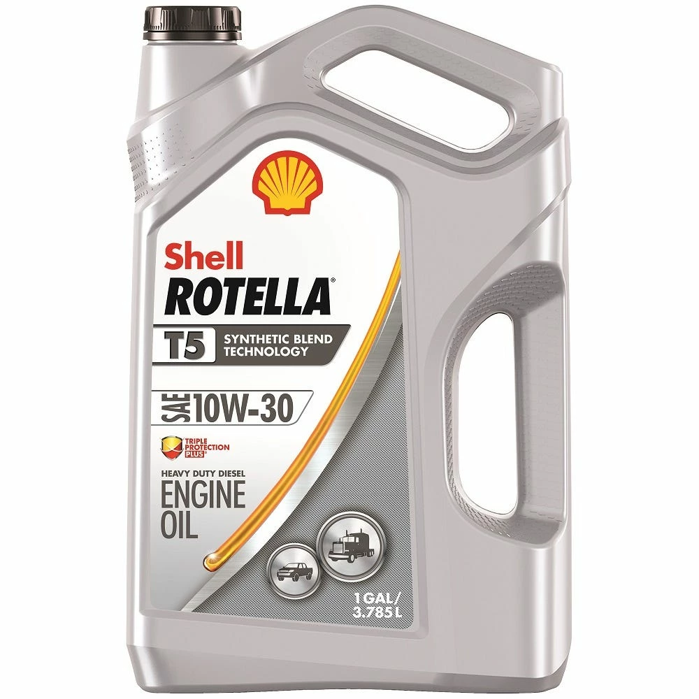 Shell Rotella T5 10W-30 Synthetic Blend Heavy Duty Diesel Motor Oil, 1 Gallon -550045130