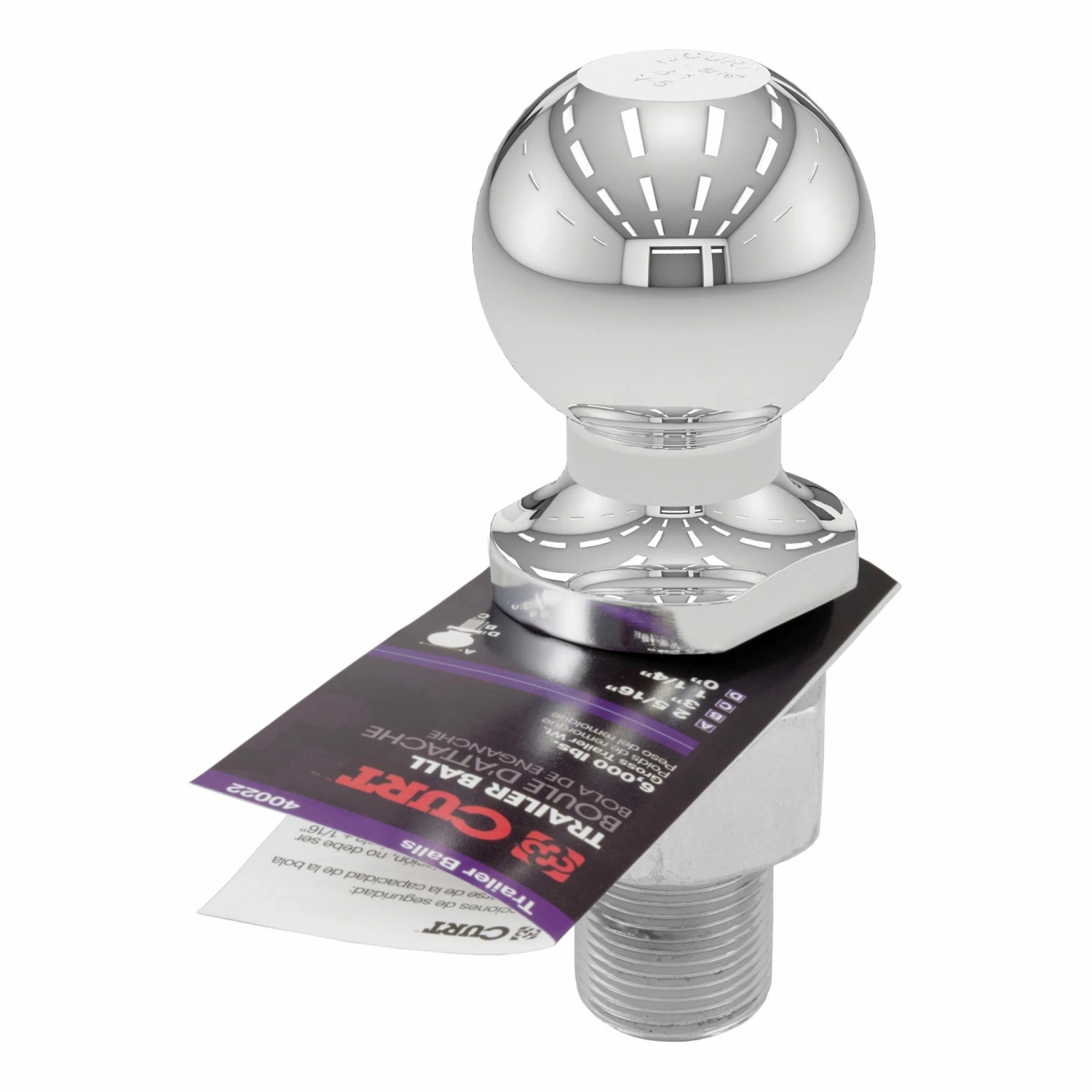 Curt Trailer Ball 2 5/16 x 1 1/4 Inch x 3 Inch 40022 - Hitch Pins, Clips & Accessories - Image 2