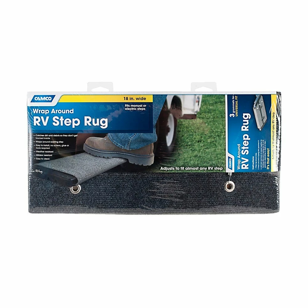 Camco Wrap Around RV Step Rug 18 Inch Width - 42925 - Exterior Accessories