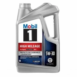 Mobil 1 High Mileage Full Synthetic Motor Oil 5W-30, 5 Quart - 120769 - Greases & Lubricants