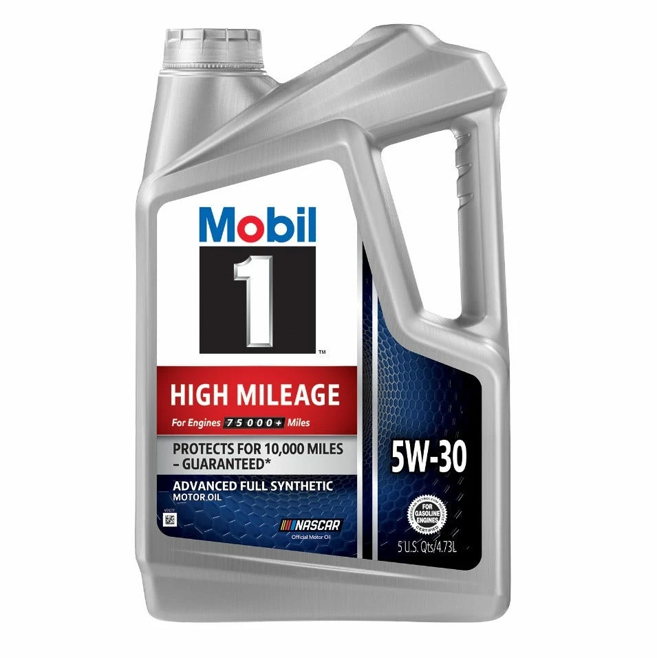 Mobil 1 High Mileage Full Synthetic Motor Oil 5W-30, 5 Quart - 120769 - Greases & Lubricants
