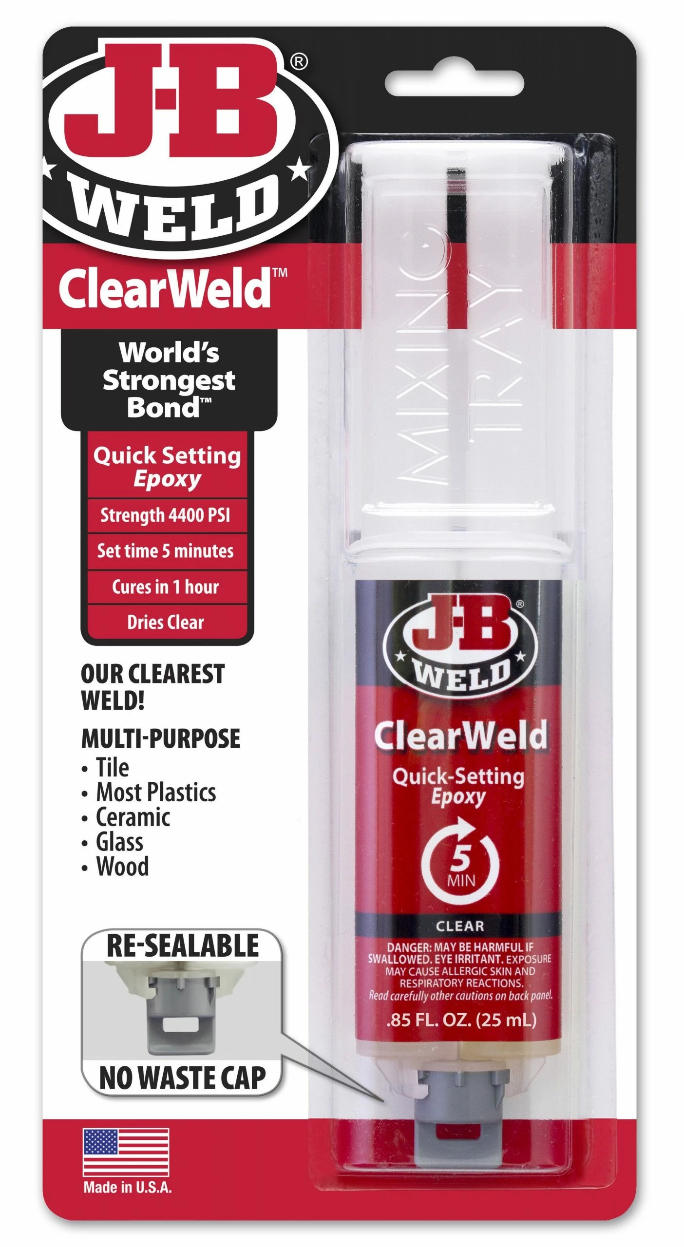 J.B. Weld J-B Weld ClearWeld Quick-Setting Epoxy Syringe-Dries Clear-25 ml 50112 - Caulks Sealants - Image 2