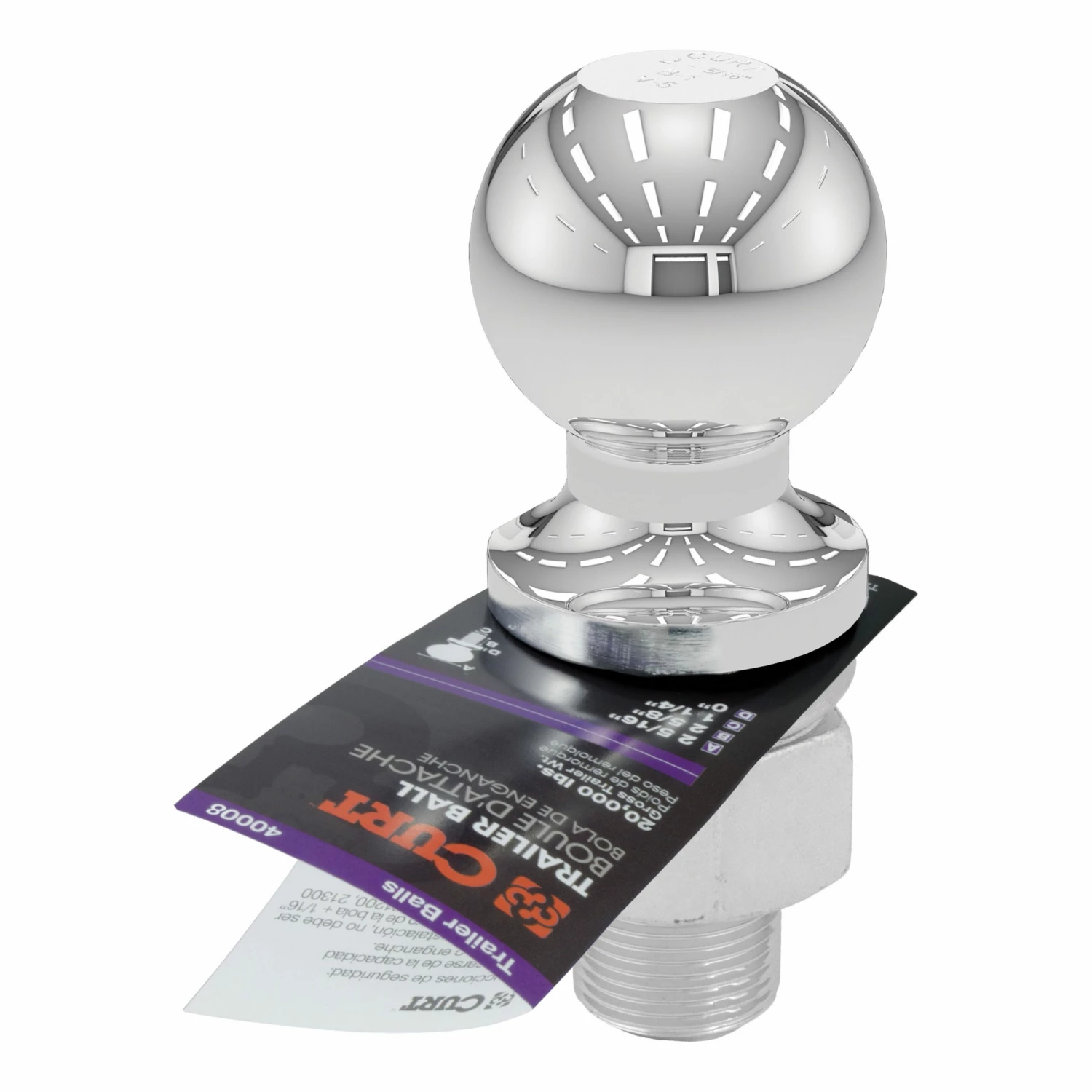 Curt Ball 2 5/16 Inch x 1 1/4 Inch x 2 3/4 Inch 40008 - Hitch Pins, Clips & Accessories - Image 2