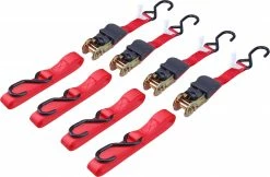 Tow Tek 4-Piece 1"X15' Ratchet Strap Tie Down Set - RTD4PC - Straps