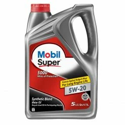 Mobil Super Synthetic Blend Motor Oil 5W-20, 5 Quart - 124408