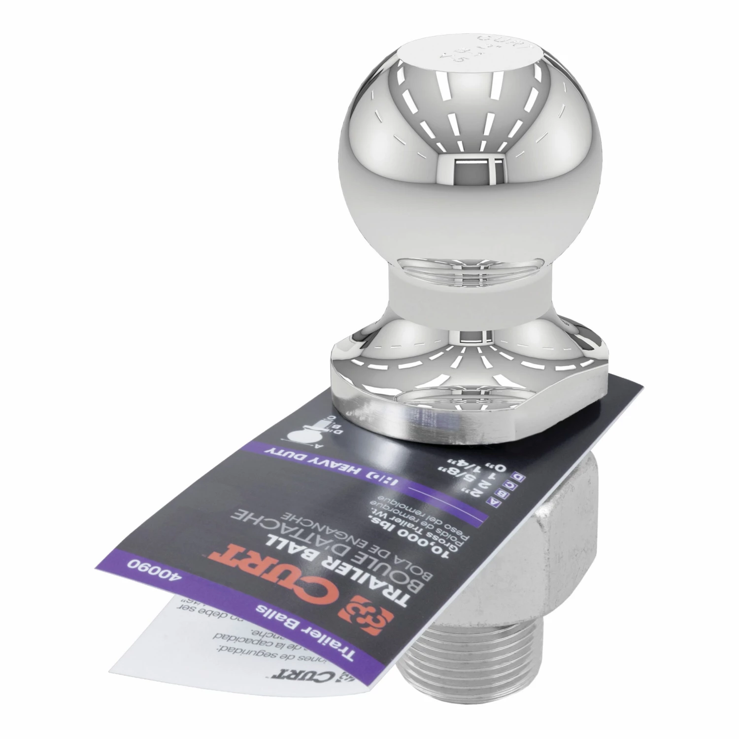 Curt Ball 2 x 1 1/4 x 2 1/4 40090 - Hitch Pins, Clips & Accessories - Image 2