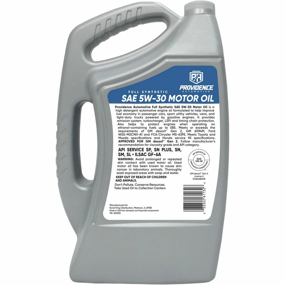 Providence Automotive Oil Full Synthetic 5W30 5-Quart - PA-5305S - Motor Oil - Image 2