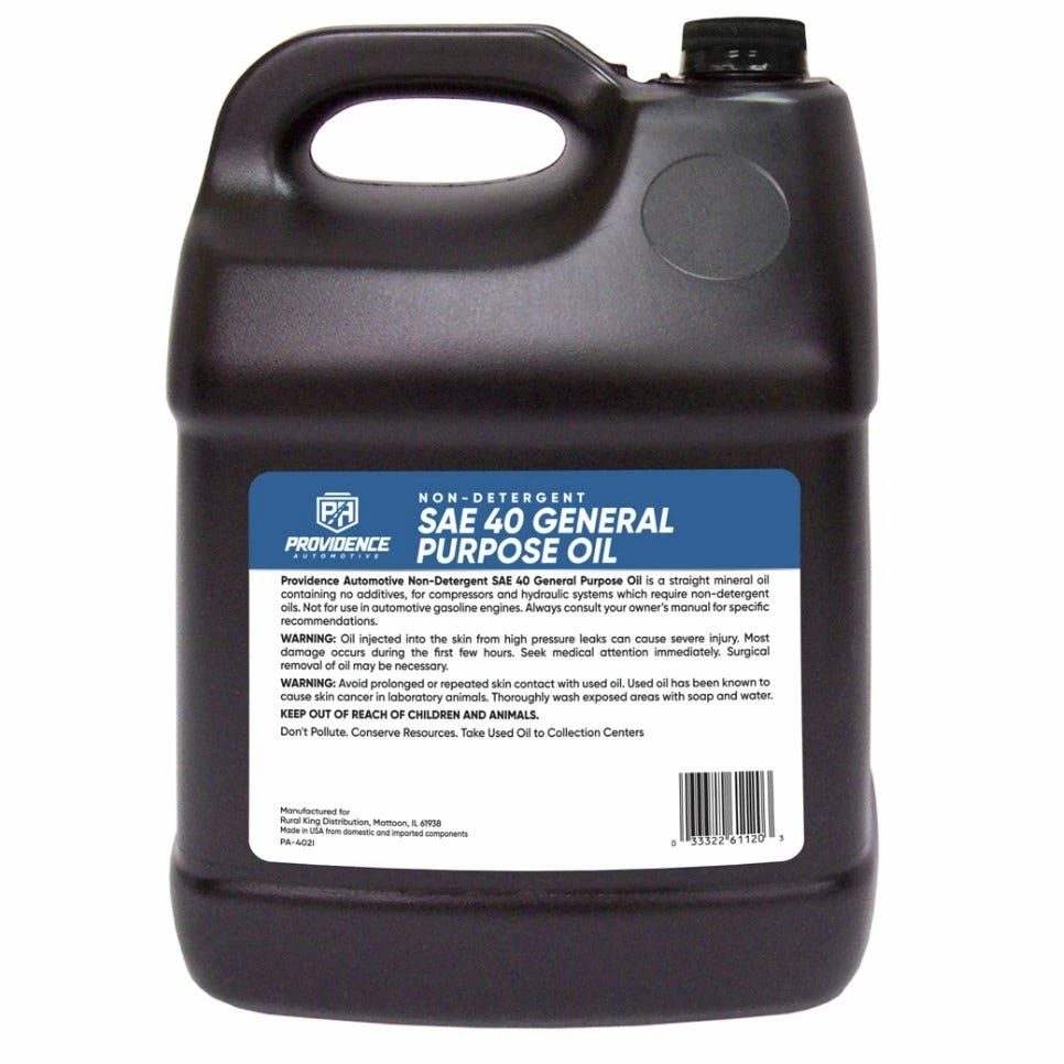 Providence Automotive Non-Detergent 40WT General Purpose Oil, 2 Gallon - PA-402I - Motor Oil - Image 2