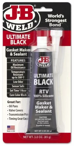 J.B. Weld J-B Weld Ultimate Black RTV Silicone Gasket Maker and Sealant , 3 oz. - 32329