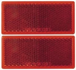 Optronics (2) Red Rectangular Self Adhesive Reflectors, Retail Clam - Accessories & Gear