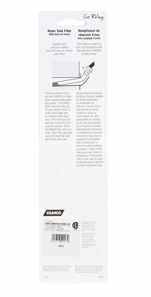 Camco RV Water Tank Filler Hose with Valve - 40003 - RVs & Campers - Image 2
