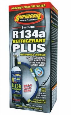 TSI Supercool R-134a Plus 19 oz with Self-Sealing Valve with Plastic Gauge Hose - 52486B - Automotive Chemicals & Compounds