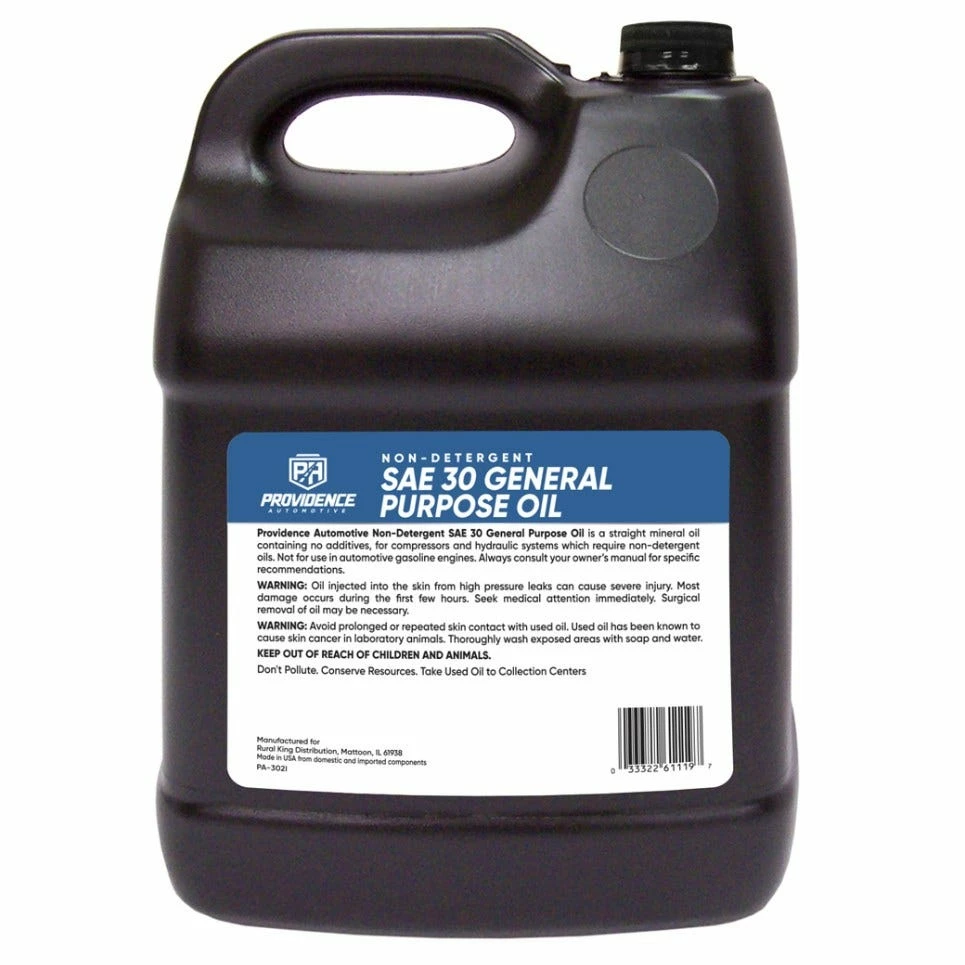 Providence Automotive Non-Detergent 30WT General Purpose Oil, 2 Gallon - PA-302I - Motor Oil - Image 2