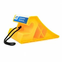 Camco Super Wheel Chock with Rope Yellow - 44475 - Exterior Accessories