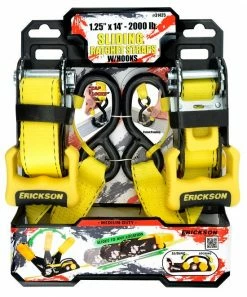 Erickson 2 pack 1 1/4 inch X 14 foot Sliding Ratchet with Cap Locks 2500 pounds (31425) - Straps