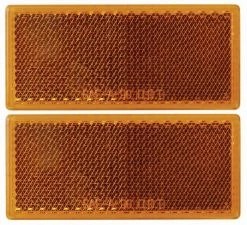 Optronics (2) Yellow Rectangular Self Adhesive Reflectors, Retail Clam - Accessories & Gear