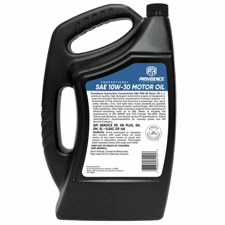 Providence Automotive Oil 10W30, 5 Quarts - PA-10305 - Motor Oil - Image 2