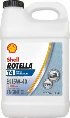 Shell Rotella T4 15W40 Heavy Duty Diesel Oil, 2.5 Gallon -550045127 - Motor Oil
