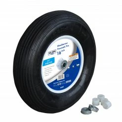 Various Brands 16 Inch Pneumatic Wheelbarrow Tire with Universal Bearing Kit - 66007 - Tires & Wheels